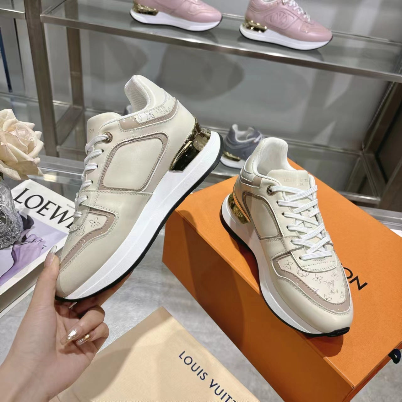 Louis Vuitton LV Run Away Sneaker - Cream/Gold