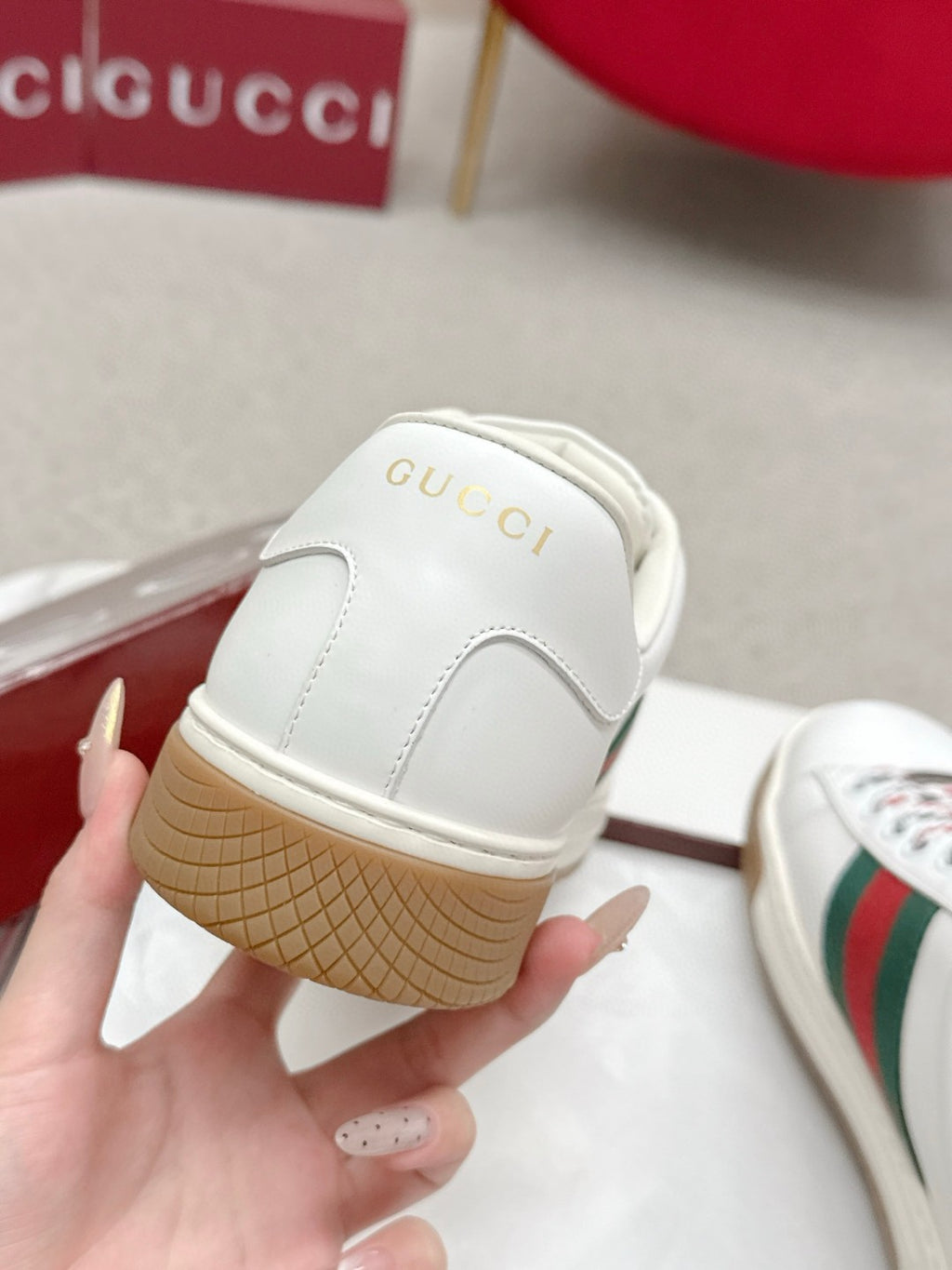 Gucci Ace Leather Sneakers White Male