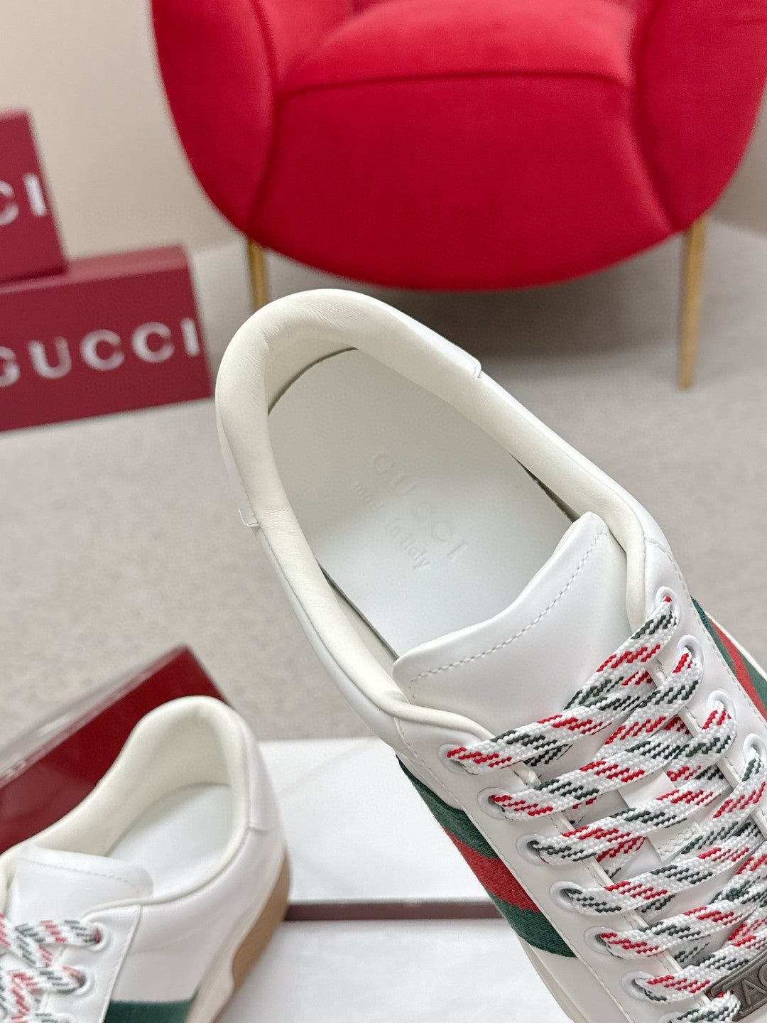 Gucci Ace Leather Sneakers White Male