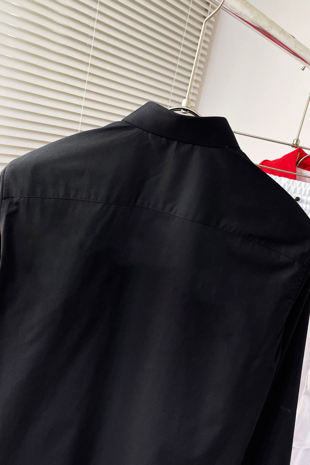 Valentino 2026 SS VLTN Logo Long-Sleeve Shirt — Black