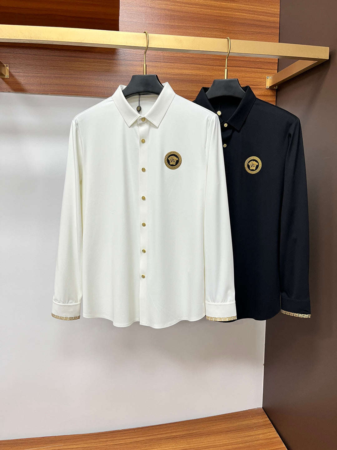 Versace Black Medusa Logo Dress Shirt