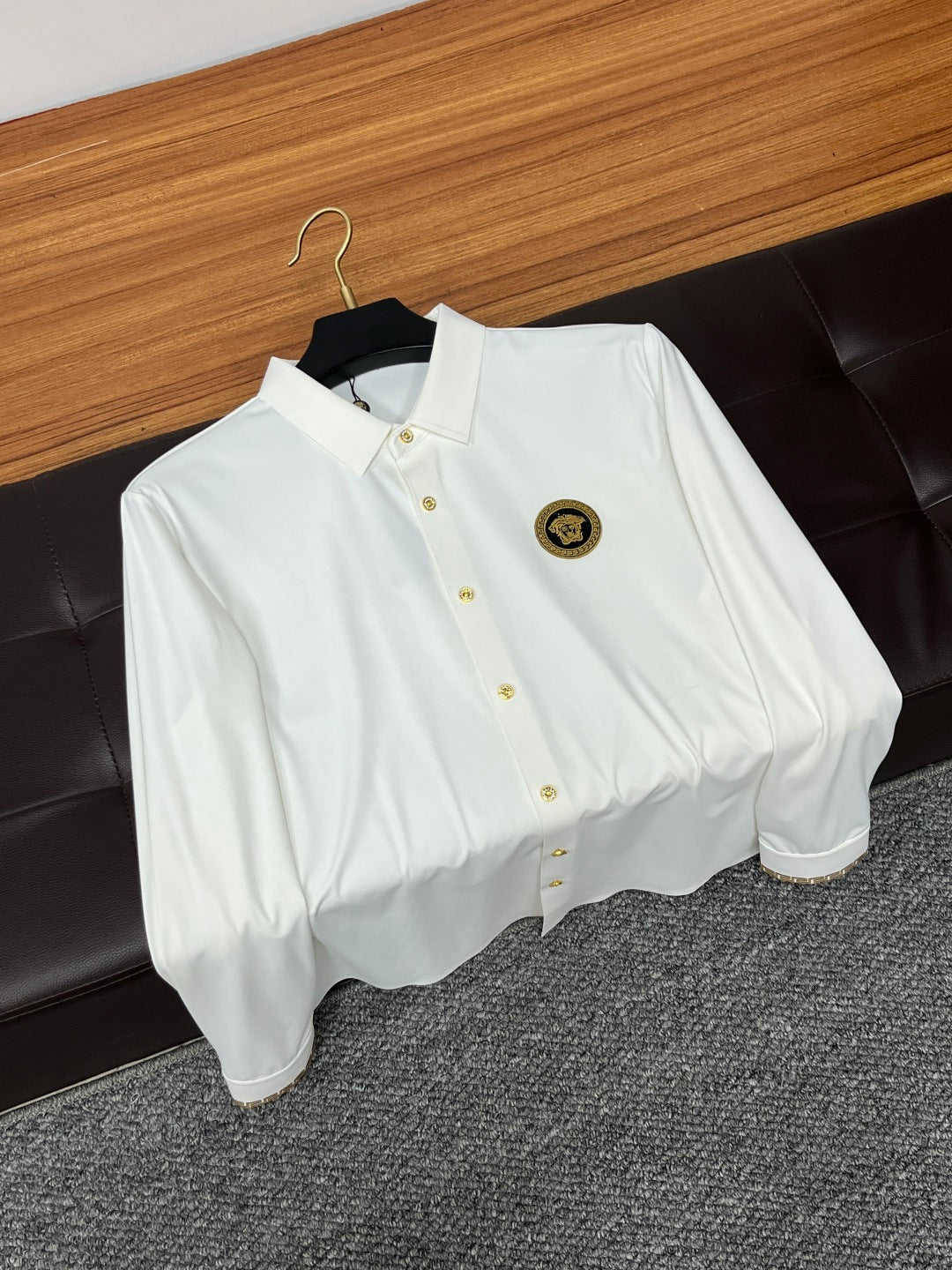 Versace Black Medusa Logo Dress Shirt
