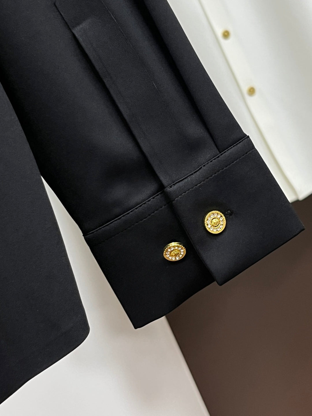 Louis Vuitton Black Monogram Embroidered Dress Shirt