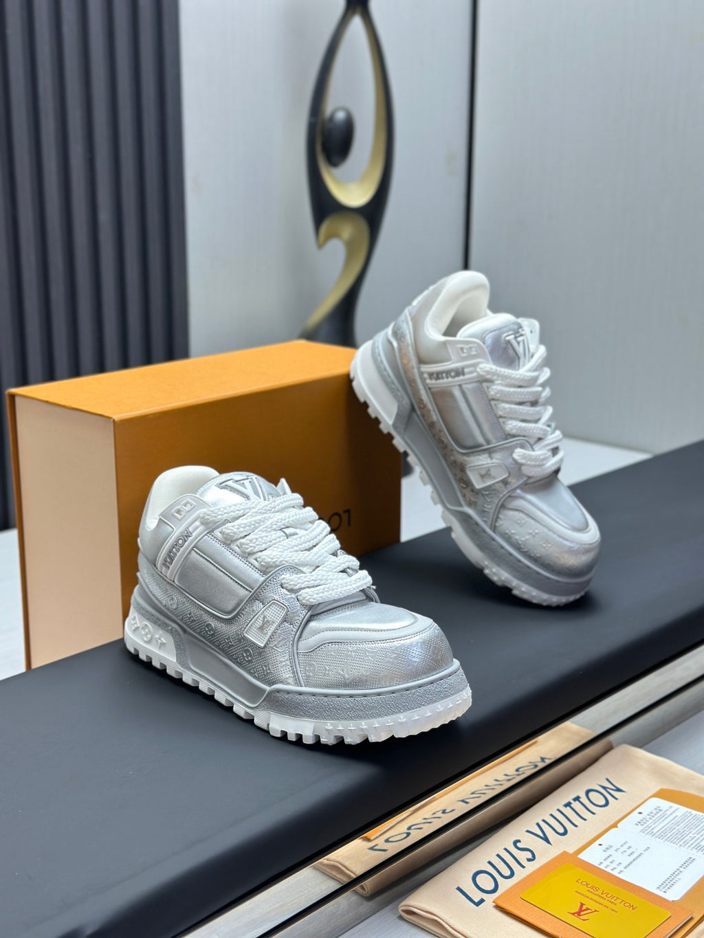 Louis Vuitton LV Trainer Sneaker - Silver Metallic