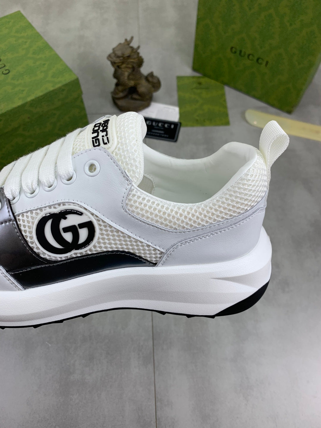 Gucci GG Logo White Leather Sneakers