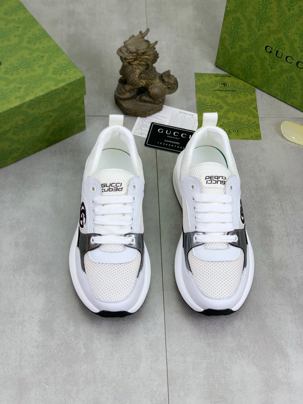 Gucci GG Logo White Leather Sneakers