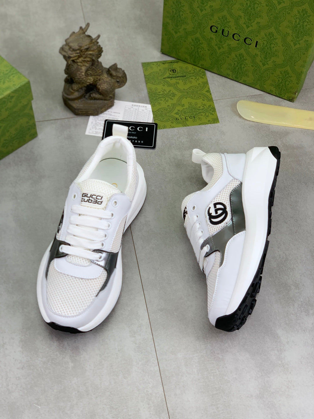 Gucci GG Logo White Leather Sneakers