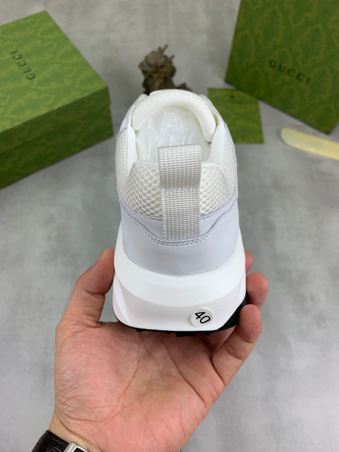 Gucci GG Logo White Leather Sneakers