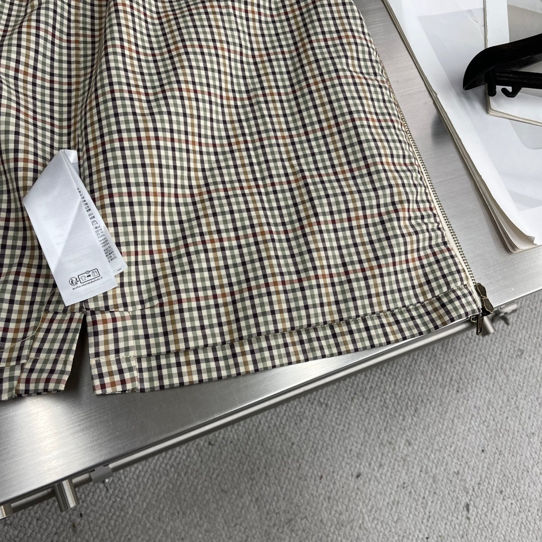 Balenciaga Gingham Check Zip Shirt Jacket