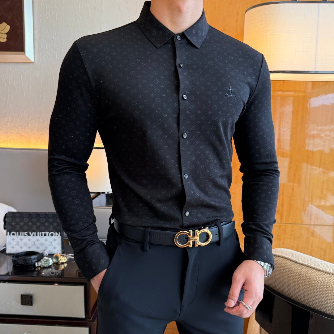 Burberry Grey Blue Check Dress Shirt