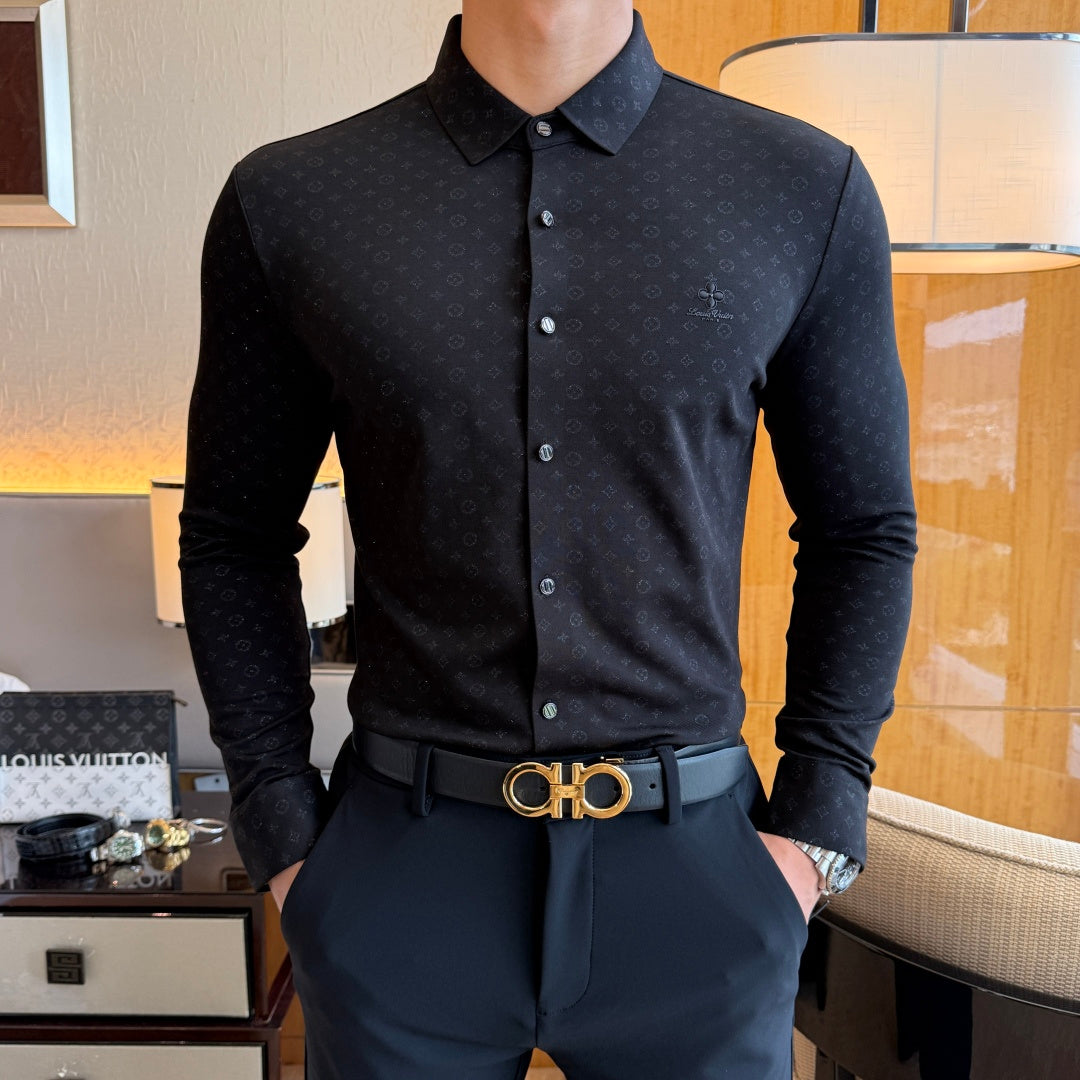 Burberry Grey Blue Check Dress Shirt