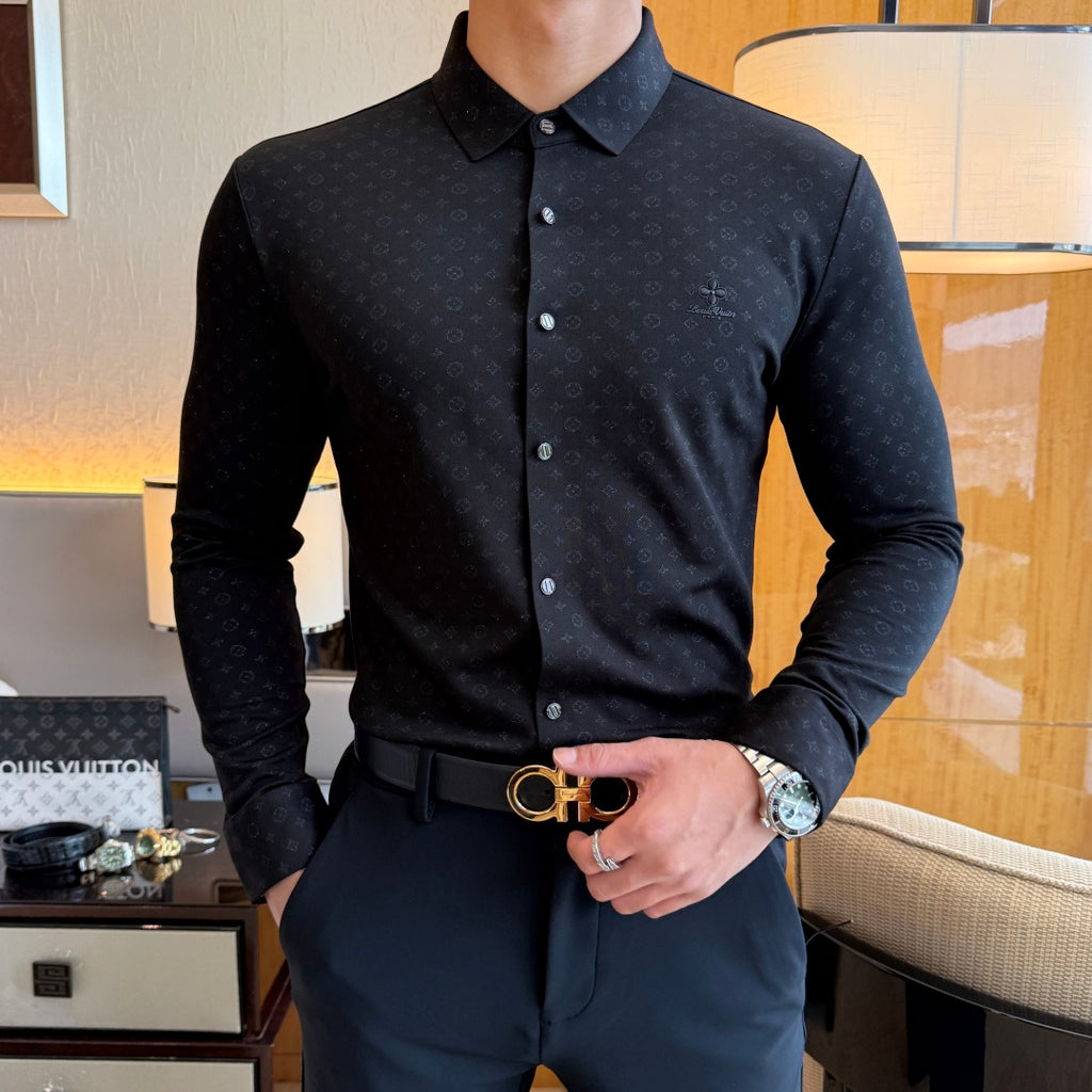 Burberry Grey Blue Check Dress Shirt