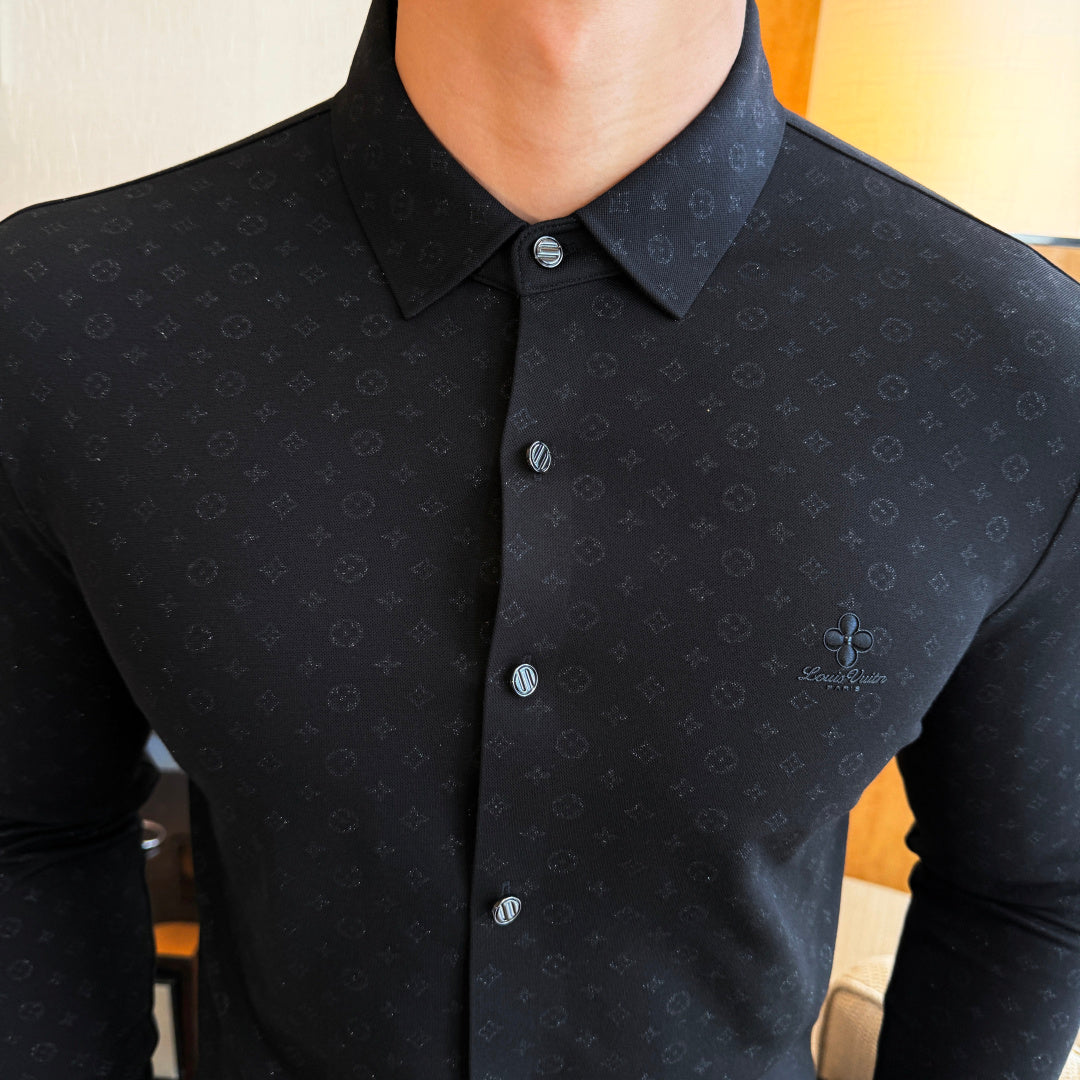 Burberry Grey Blue Check Dress Shirt