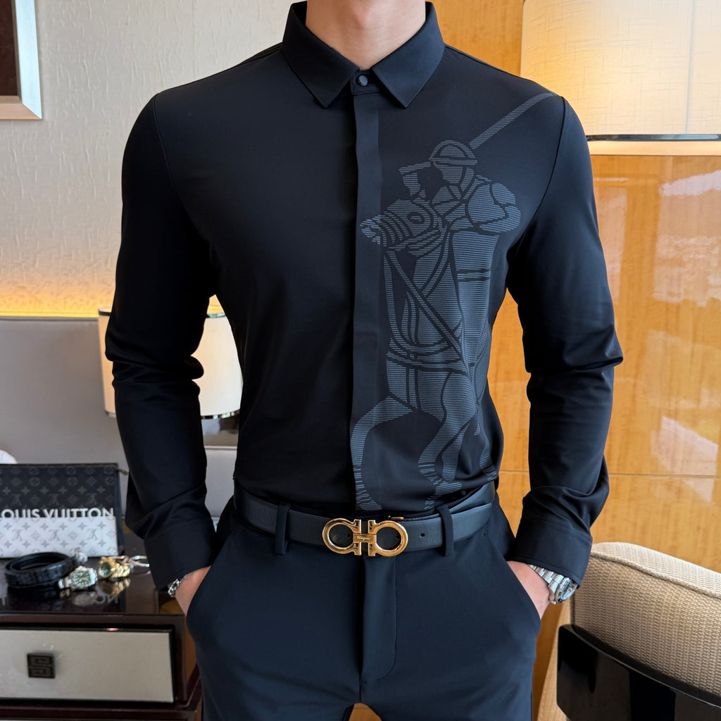 Burberry Grey Blue Check Dress Shirt