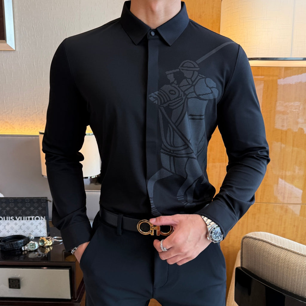 Burberry Grey Blue Check Dress Shirt