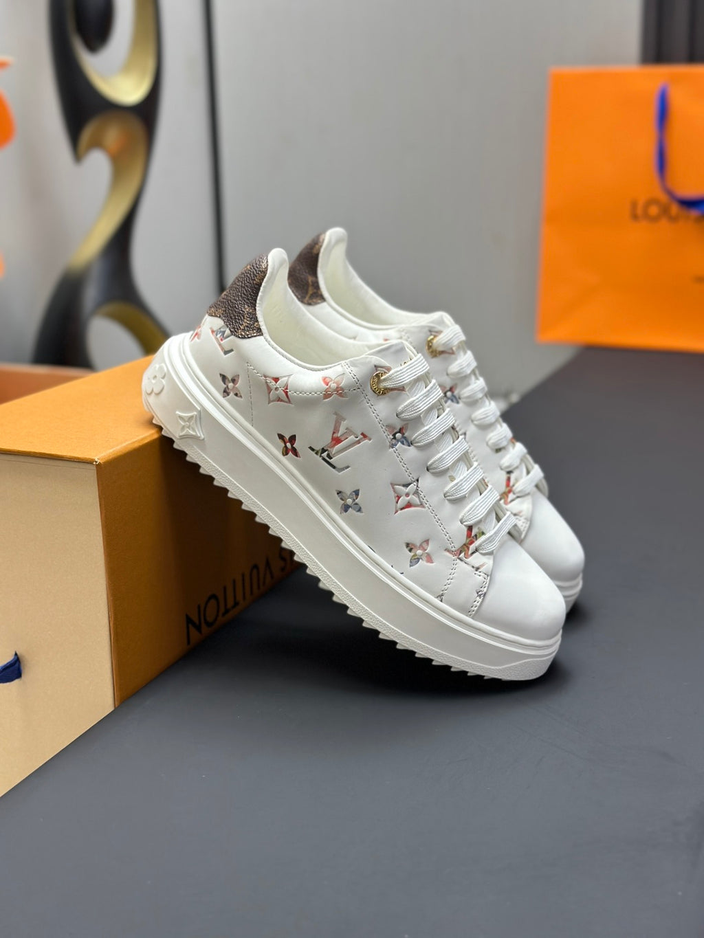 Louis Vuitton Time Out Sneaker - White Multicolor Monogram