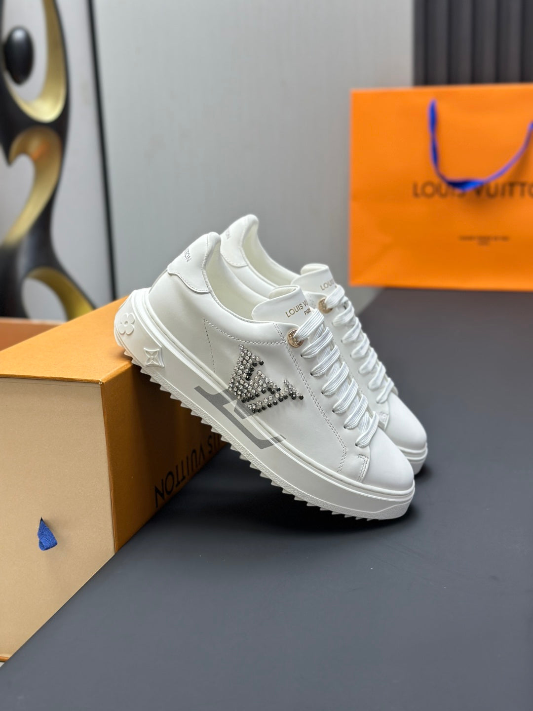 Louis Vuitton Time Out Sneaker - White Crystal LV