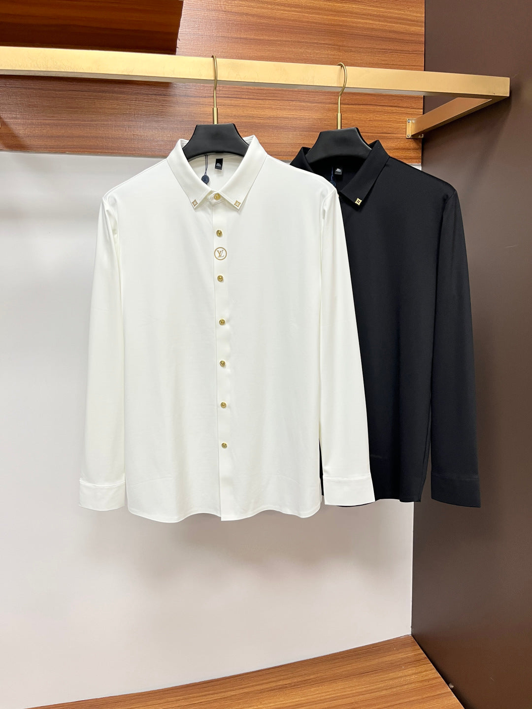 Louis Vuitton LV Logo Dress Shirt with Gold Details