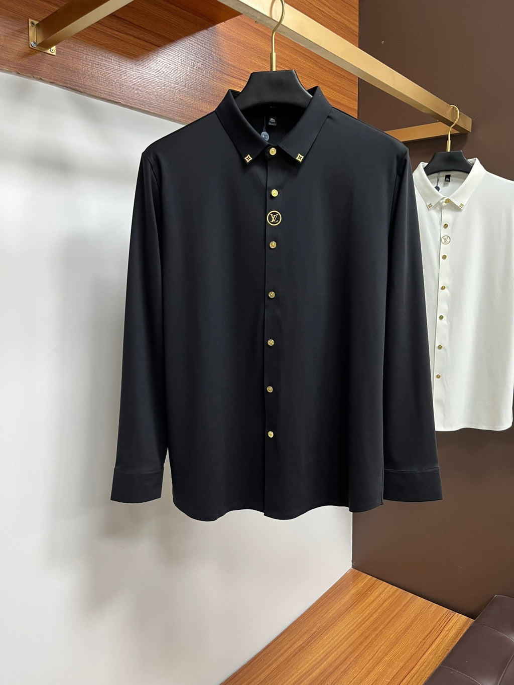 Louis Vuitton LV Logo Dress Shirt with Gold Details