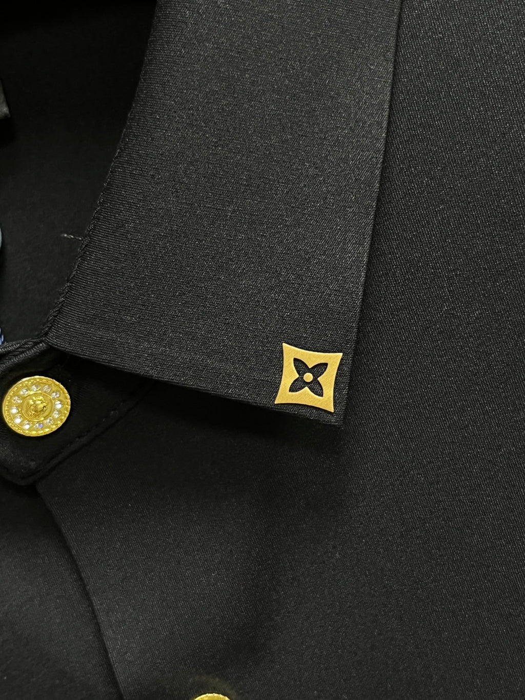 Louis Vuitton LV Logo Dress Shirt with Gold Details
