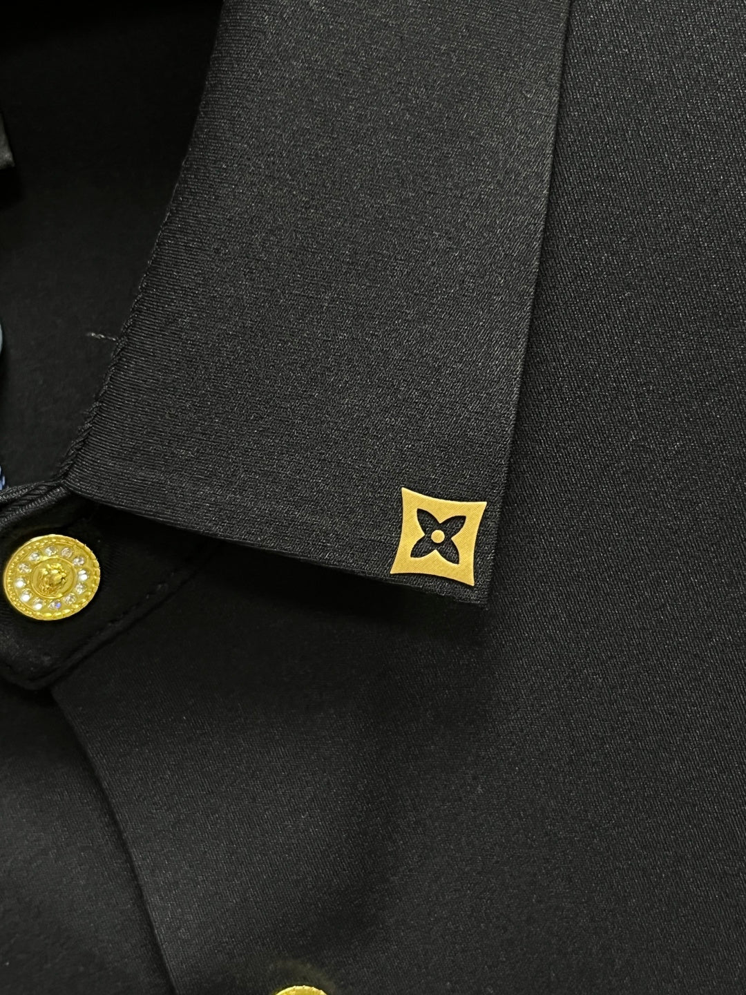 Louis Vuitton LV Logo Dress Shirt with Gold Details