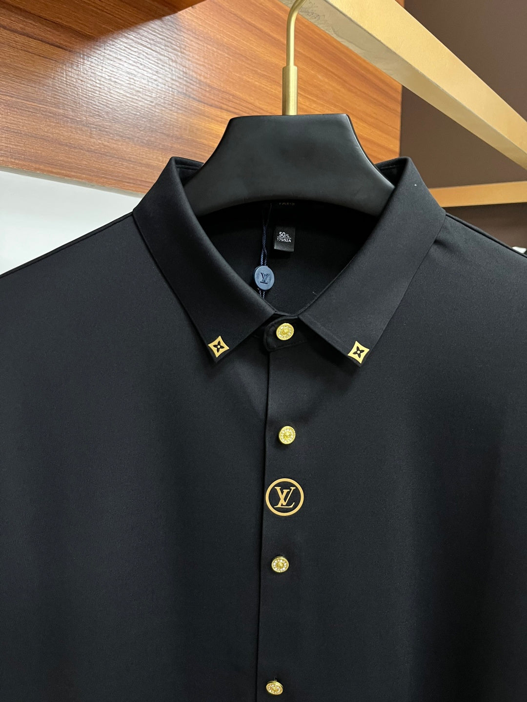 Louis Vuitton LV Logo Dress Shirt with Gold Details