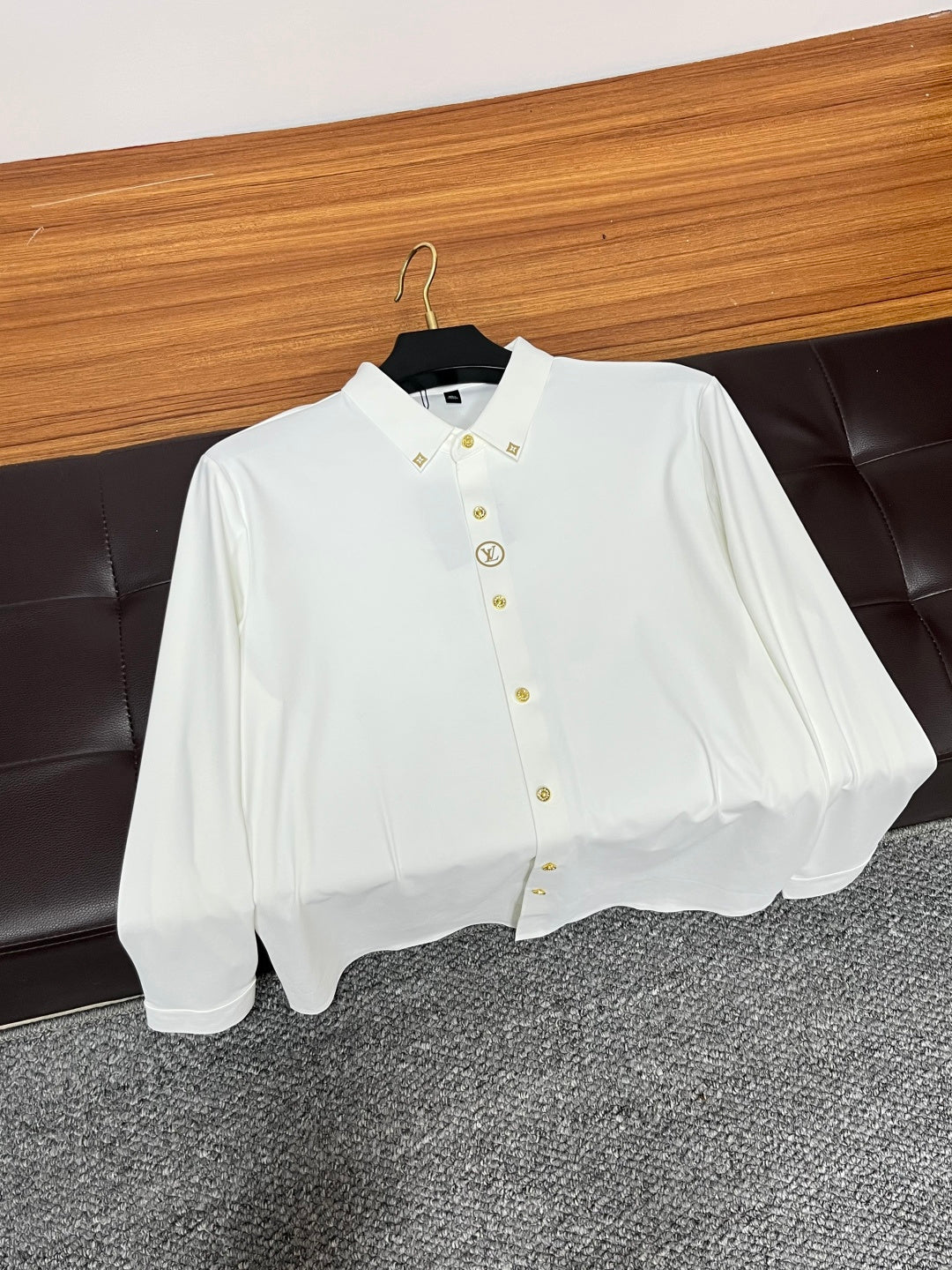 Louis Vuitton LV Logo Dress Shirt with Gold Details