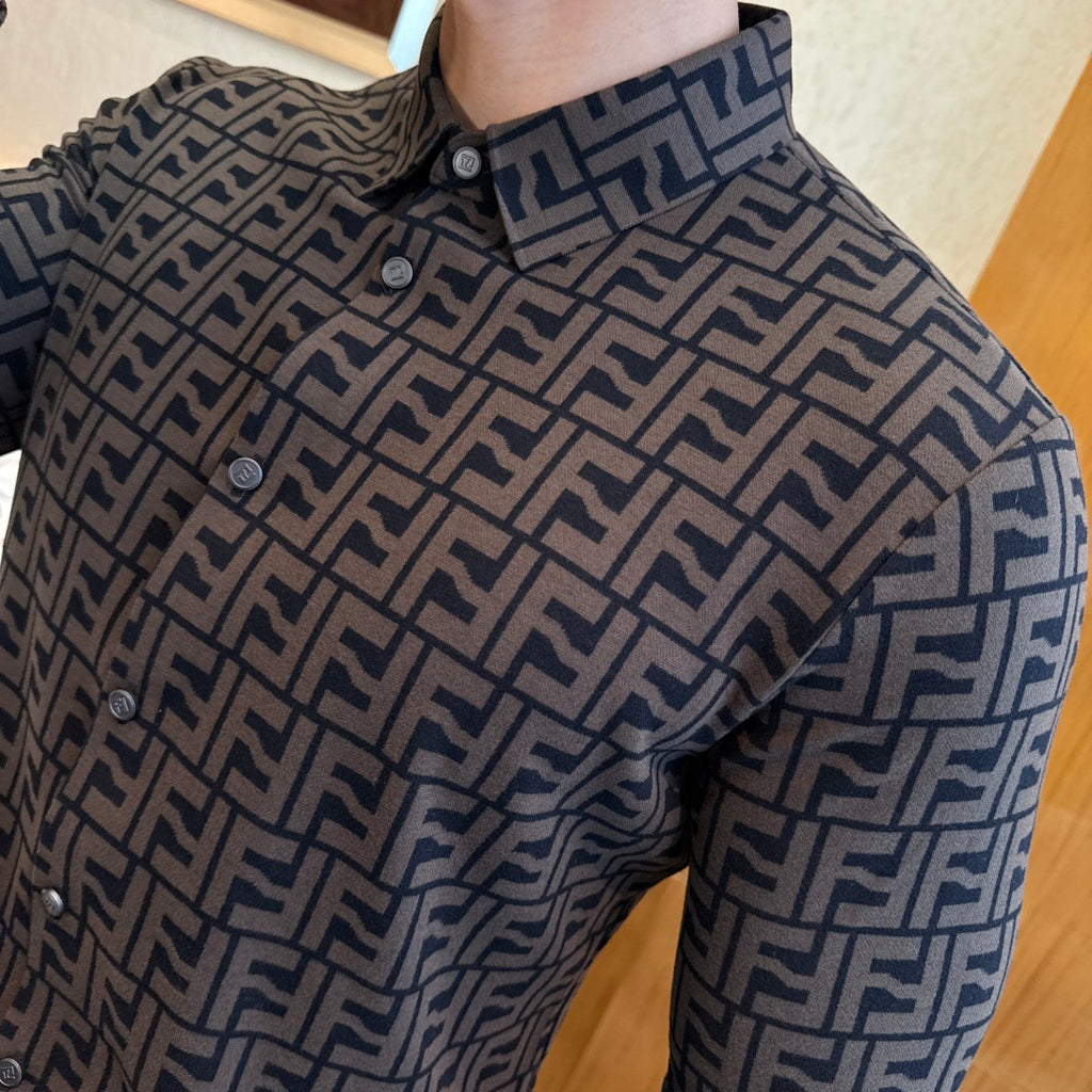 Fendi FF Monogram Pattern Dress Shirt