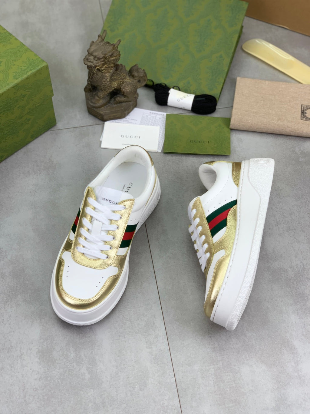 Gucci GG Logo White Leather Sneakers
