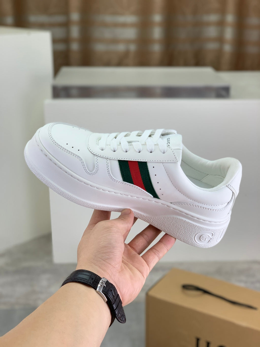 Gucci GG Monogram Platform Loafers Black