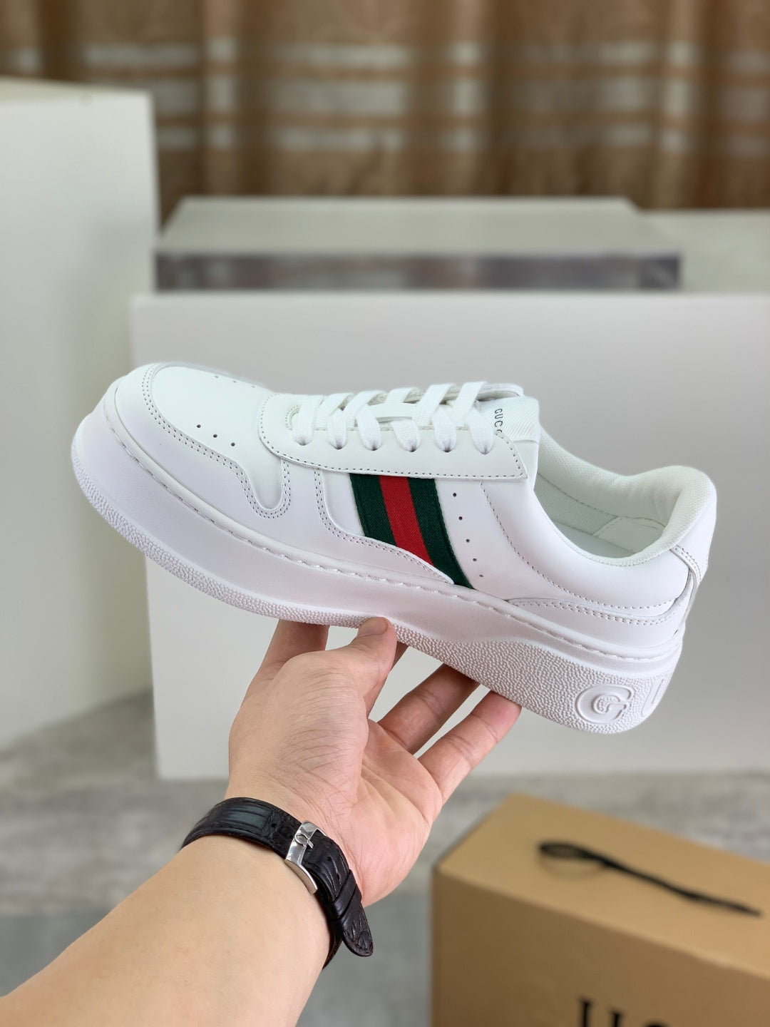 Gucci GG Monogram Platform Loafers Black