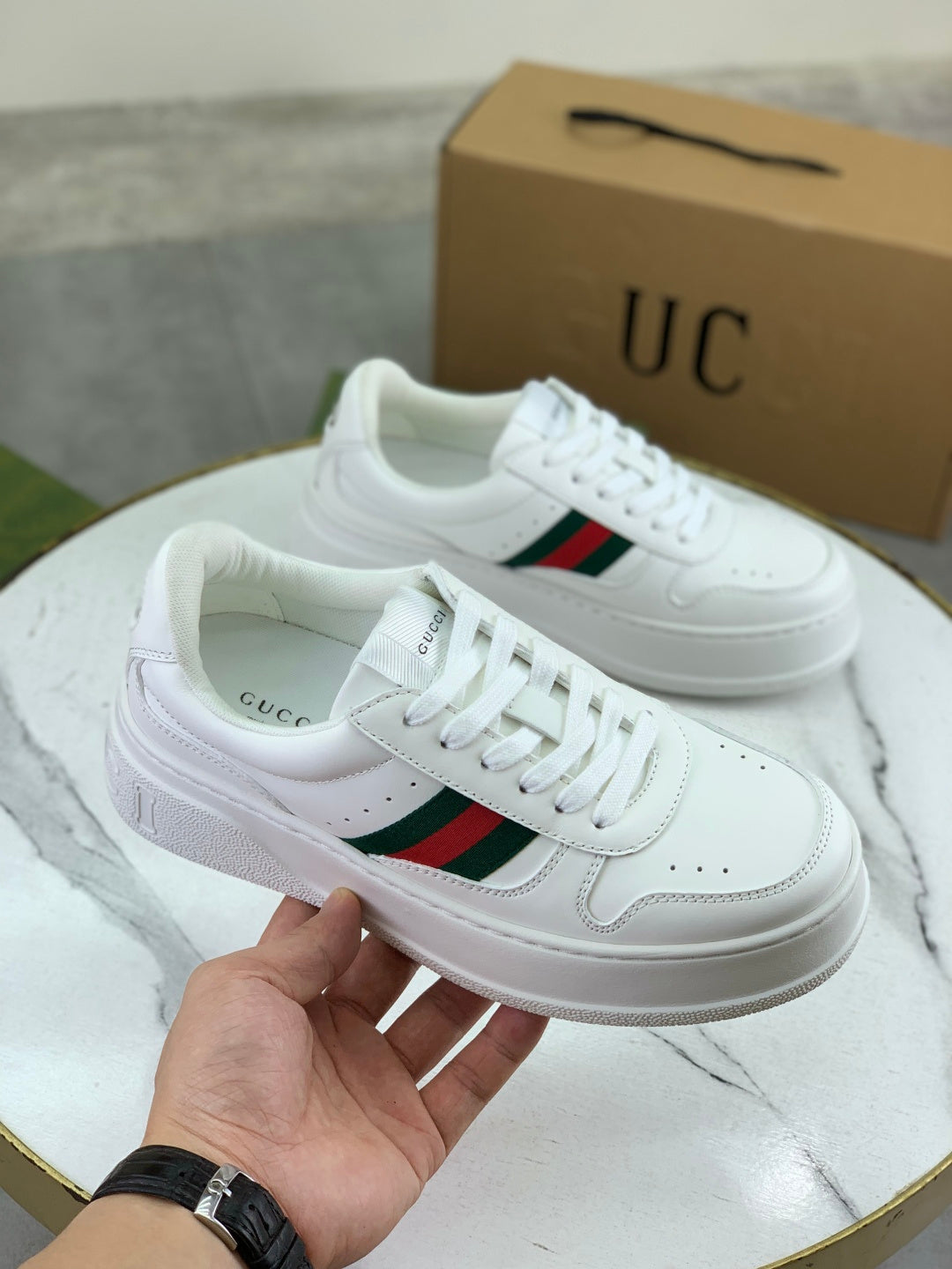 Gucci GG Monogram Platform Loafers Black
