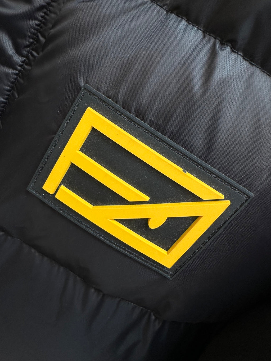 Fendi Logo Patch Puffer Jacket Black