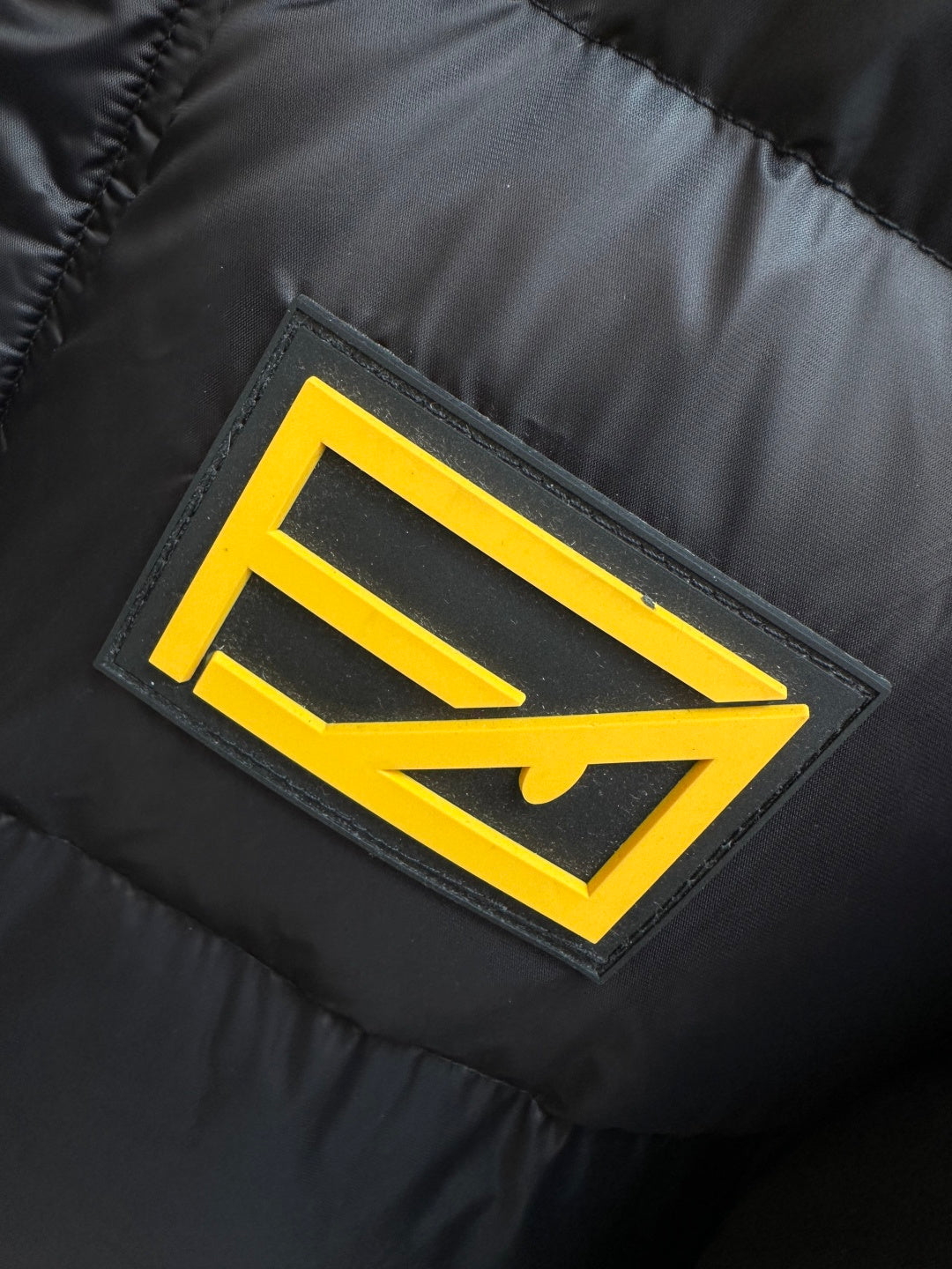 Fendi Logo Patch Puffer Jacket Black