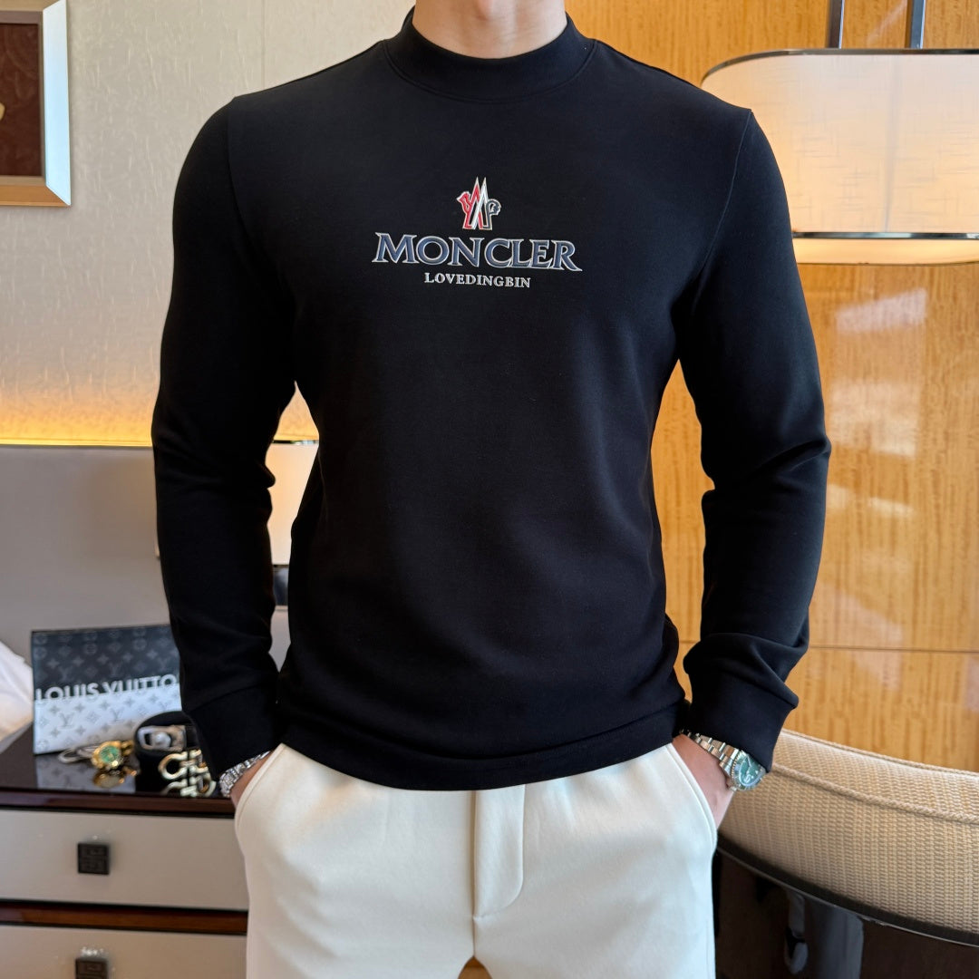 Moncler Logo Long Sleeve Black Shirt