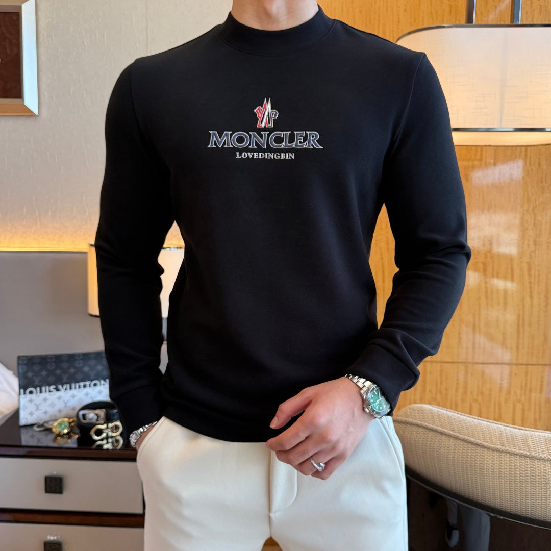 Moncler Logo Long Sleeve Black Shirt