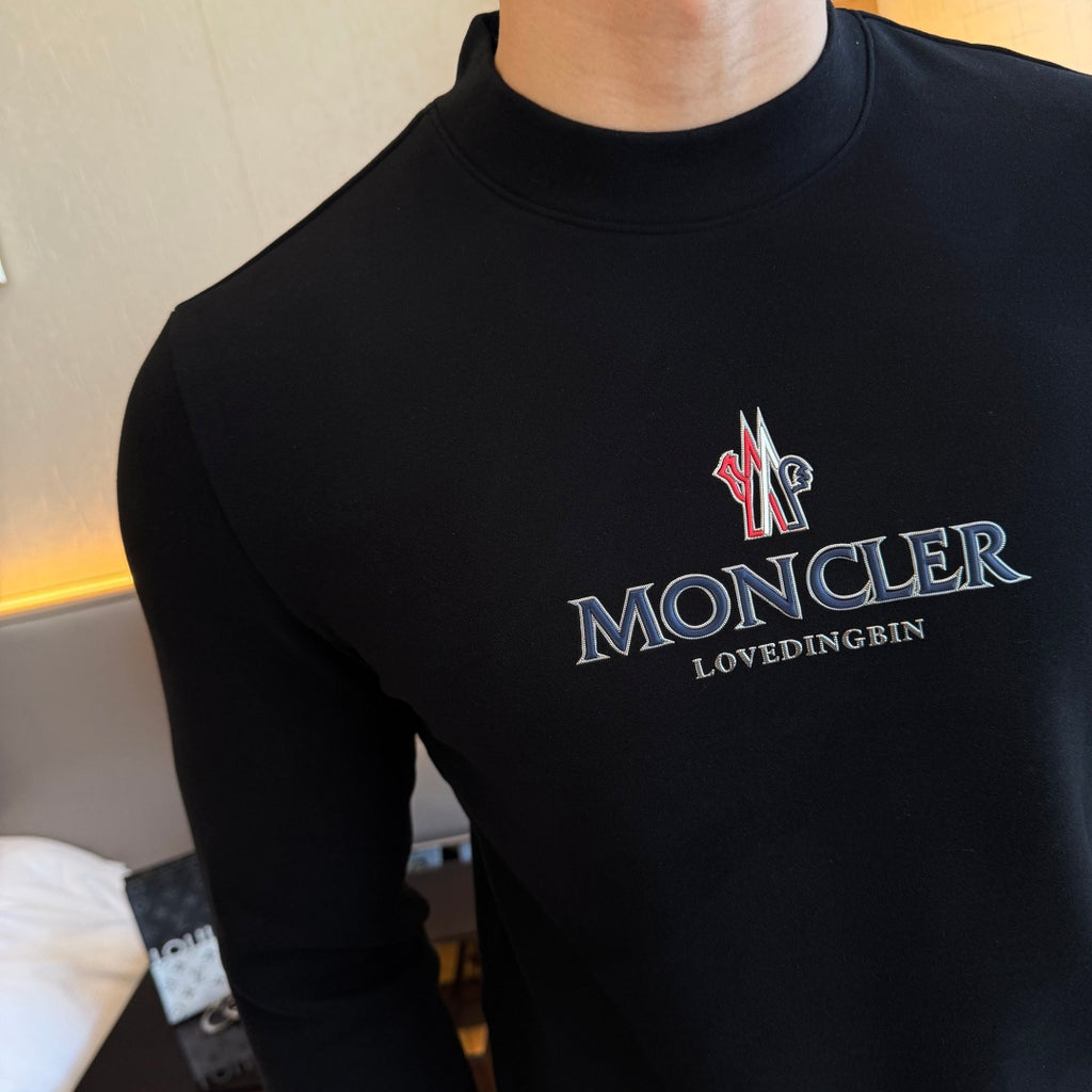 Moncler Logo Long Sleeve Black Shirt