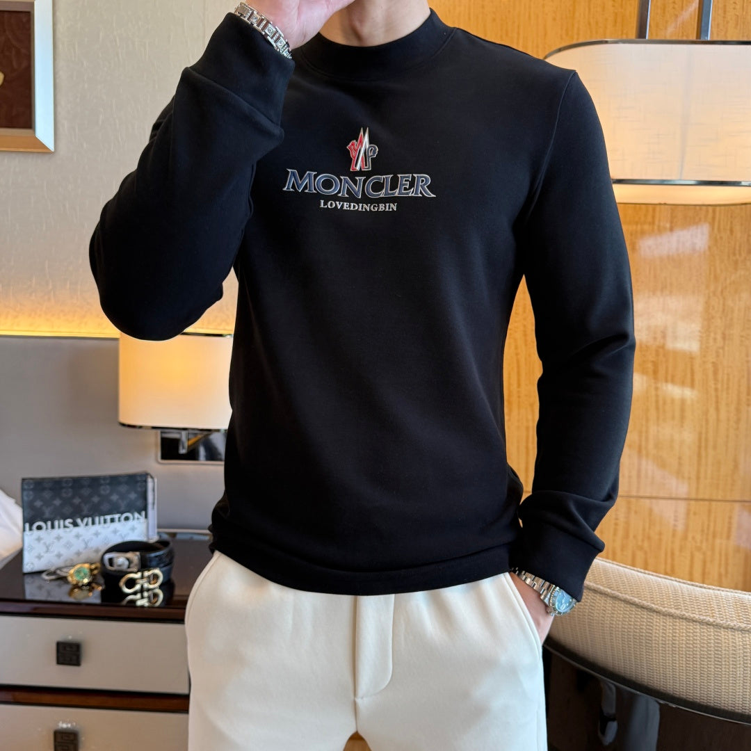Moncler Logo Long Sleeve Black Shirt