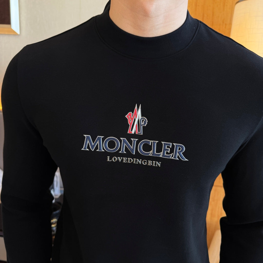 Moncler Logo Long Sleeve Black Shirt