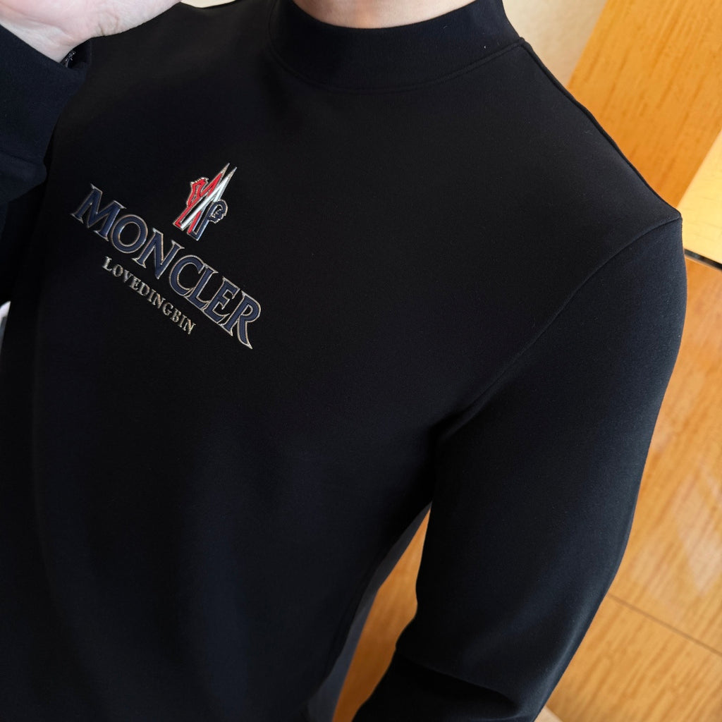 Moncler Logo Long Sleeve Black Shirt