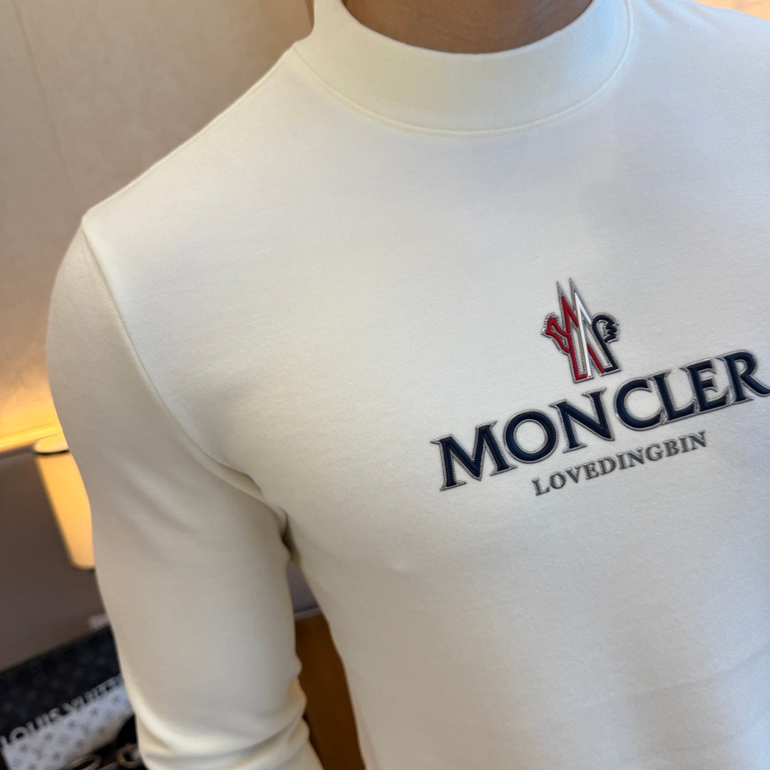 Moncler Logo Long Sleeve White Shirt