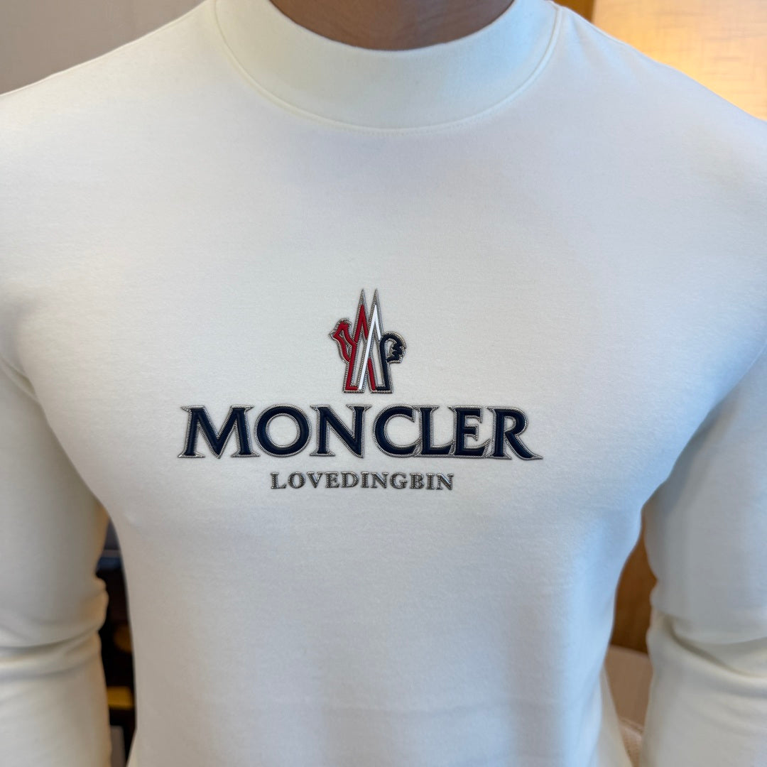 Moncler Logo Long Sleeve White Shirt