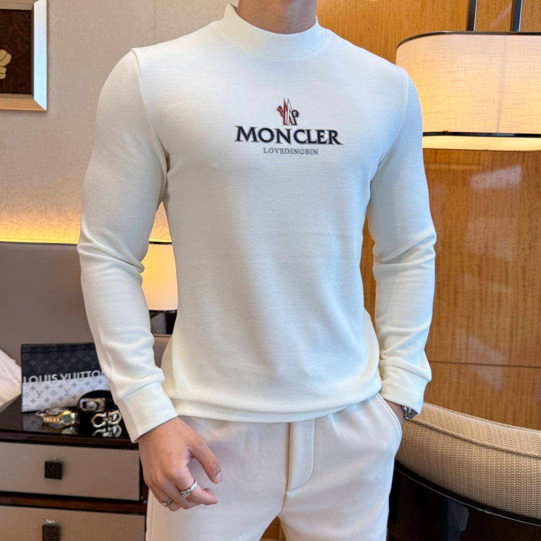 Moncler Logo Long Sleeve White Shirt