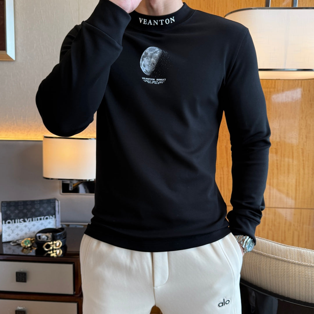 Louis Vuitton Veanton Moon Graphic Long Sleeve Black Shirt