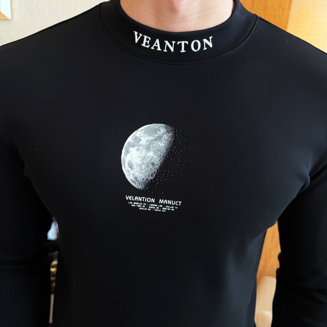 Louis Vuitton Veanton Moon Graphic Long Sleeve Black Shirt