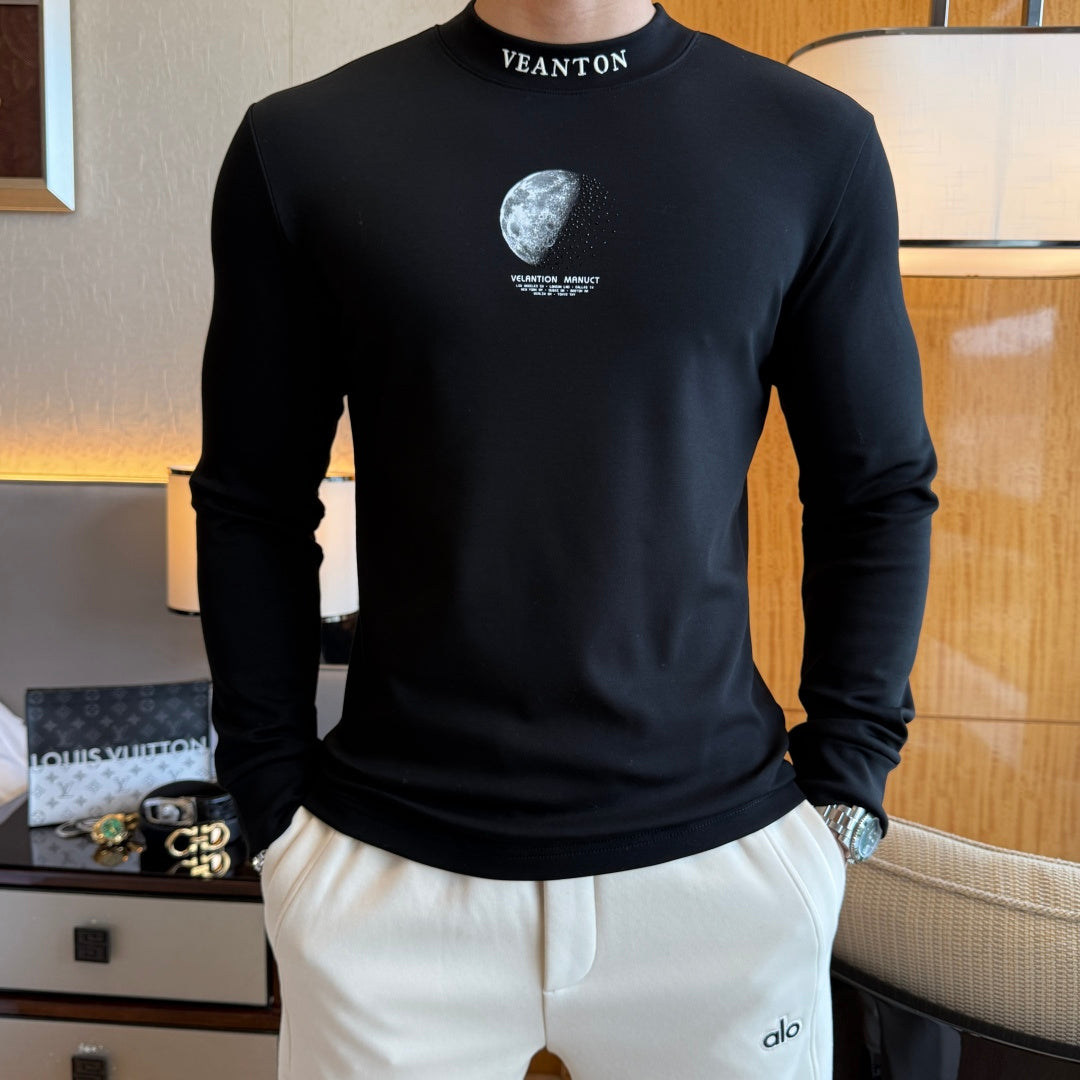 Louis Vuitton Veanton Moon Graphic Long Sleeve Black Shirt