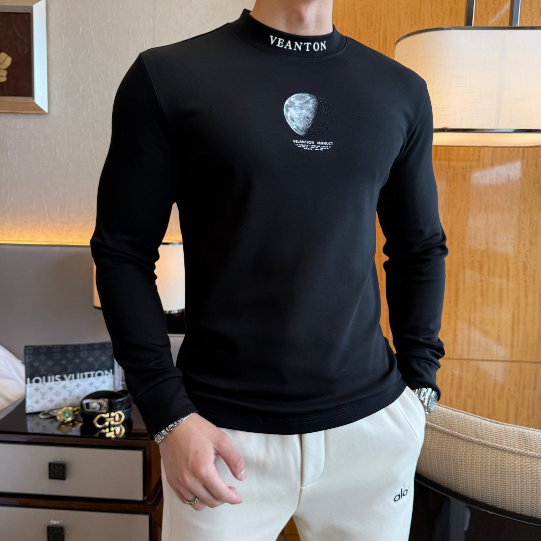 Louis Vuitton Veanton Moon Graphic Long Sleeve Black Shirt