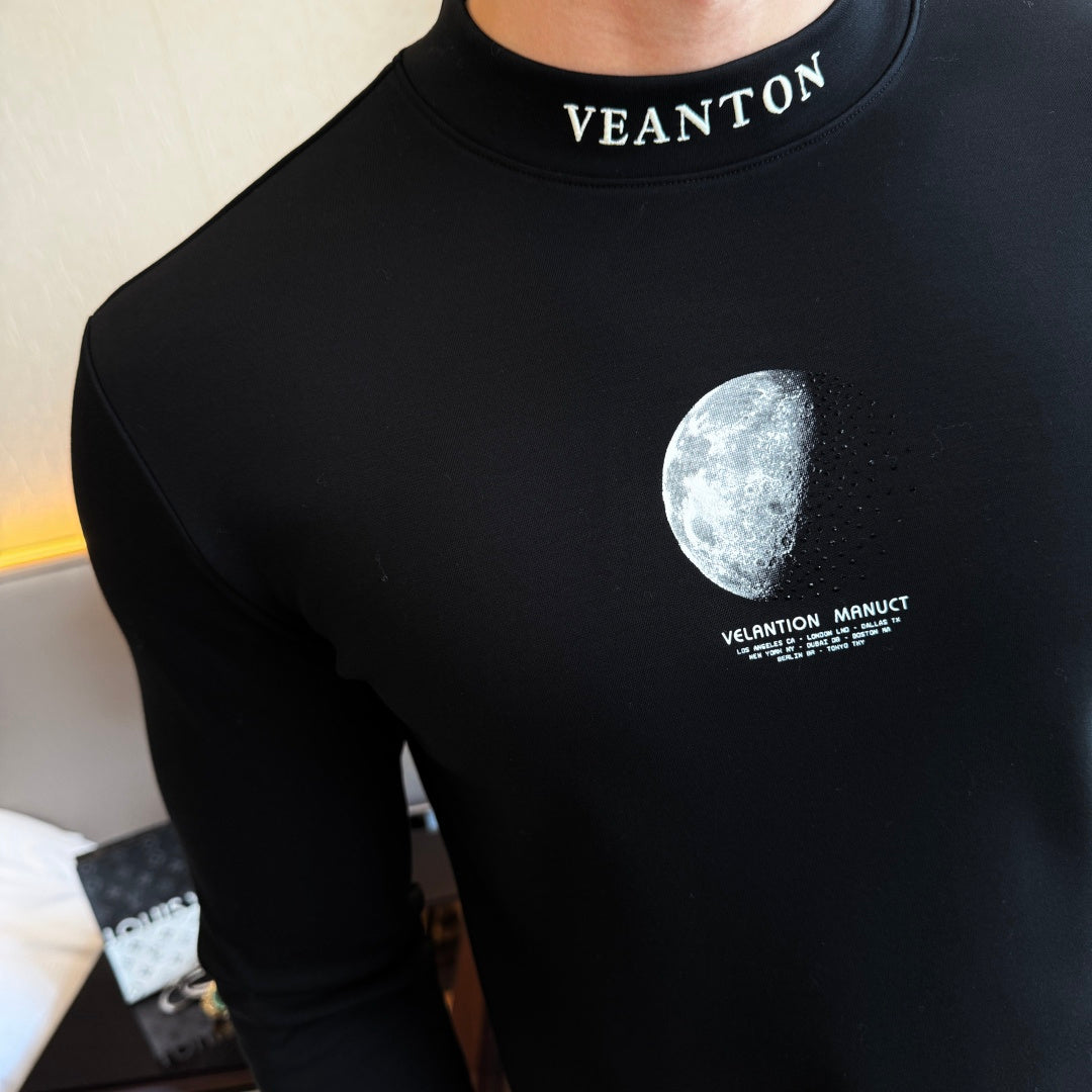 Louis Vuitton Veanton Moon Graphic Long Sleeve Black Shirt