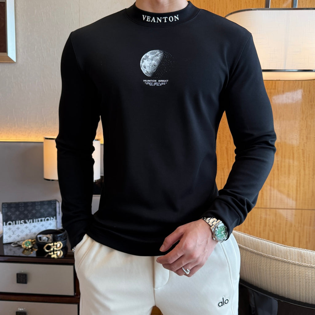 Louis Vuitton Veanton Moon Graphic Long Sleeve Black Shirt