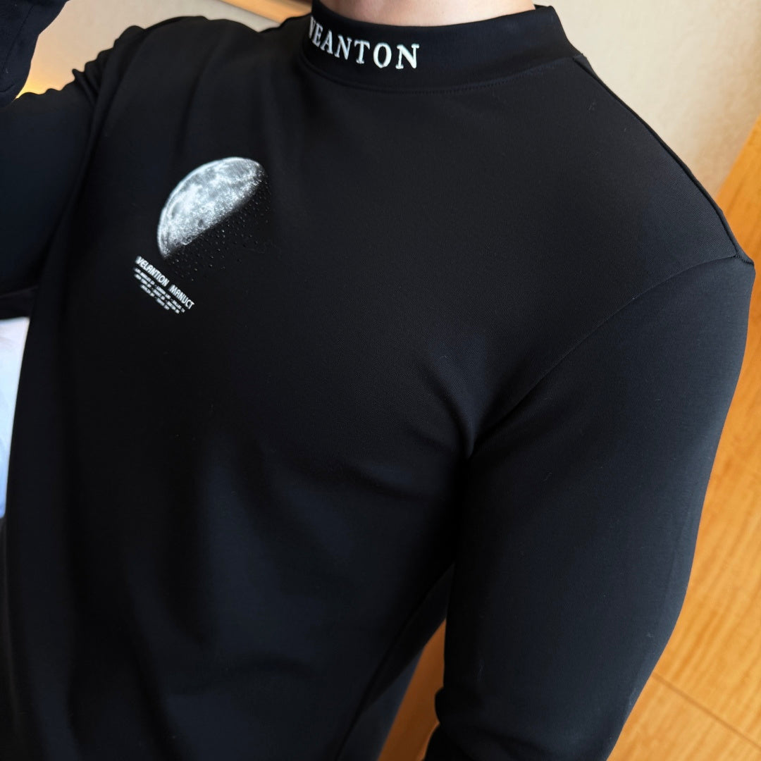 Louis Vuitton Veanton Moon Graphic Long Sleeve Black Shirt